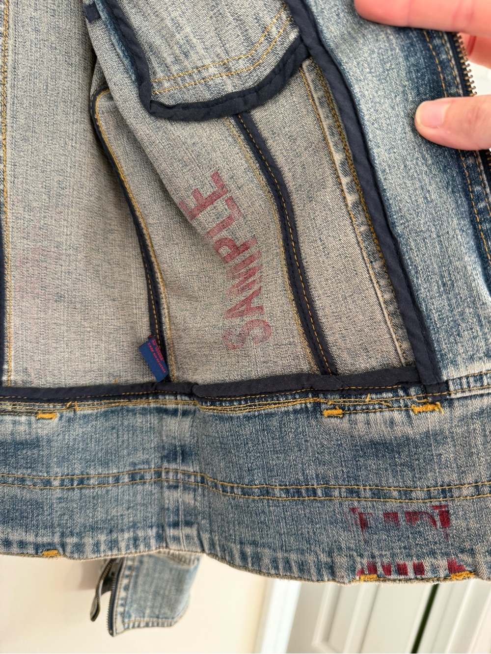 Vintage Yuka Jeans Denim Jean Jacket Bedazzled Sample Women’s Medium - Picture 6 of 14